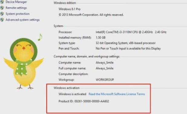 Windows 8 1 32 bit product key